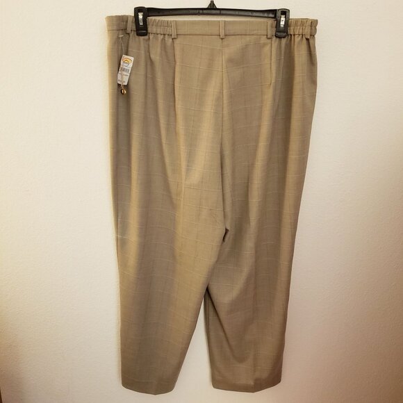 Talbots Petites Tan Classic Straight Leg Pants Window Pane Checks Size 22W NWT - Picture 5 of 9